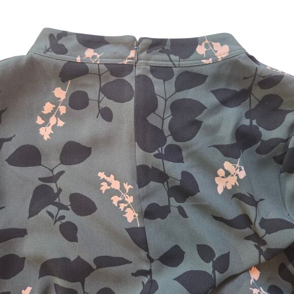 Boden Green Floral Long Sleeve Christobel  Shift Dress sz 14L - Picture 5 of 11